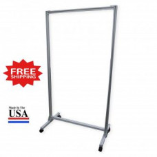 Acrylic Mobile Divider Protection Screen 74"H x 38"W with Thermometer Cut-Out - FREE SHIPPING!